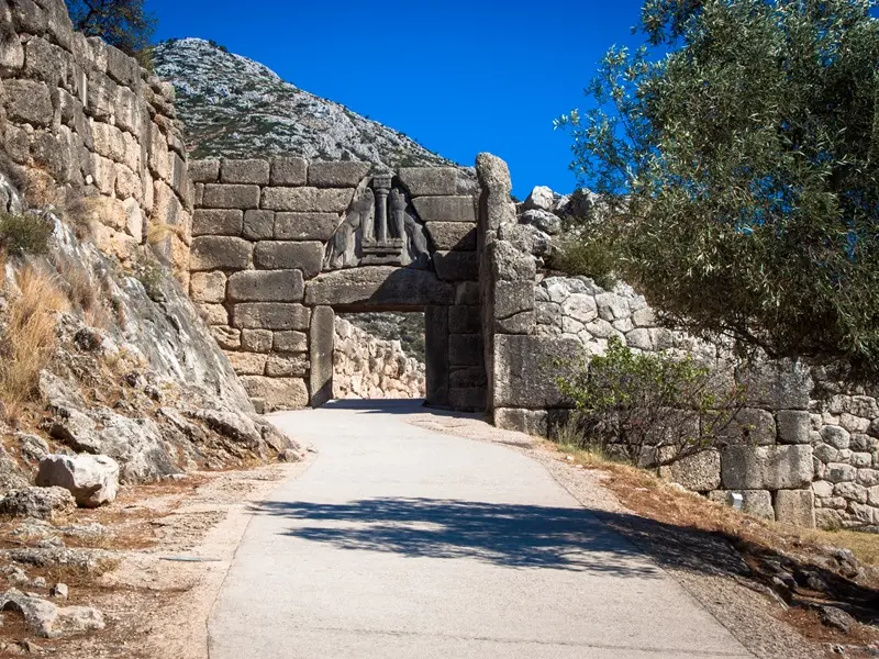 Lion Gate at the entrance of ancient Mycenae