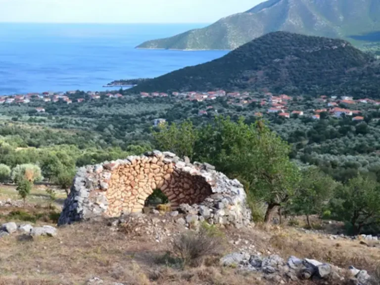 Stone shepherd hut above Poulithra village and the Argolic Gulf