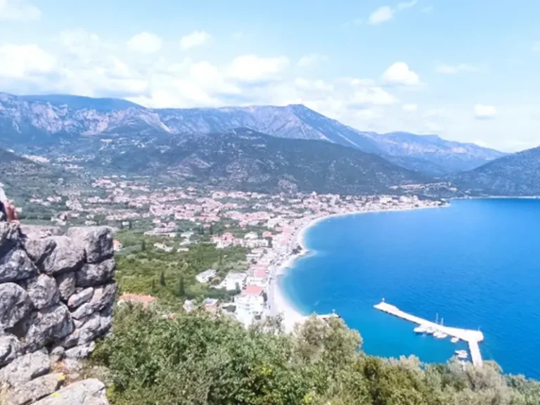 View of Tyros town and bay from the hilltop