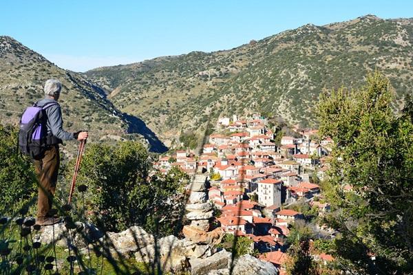 Dimitsana village seen from above the Lousios Gorge