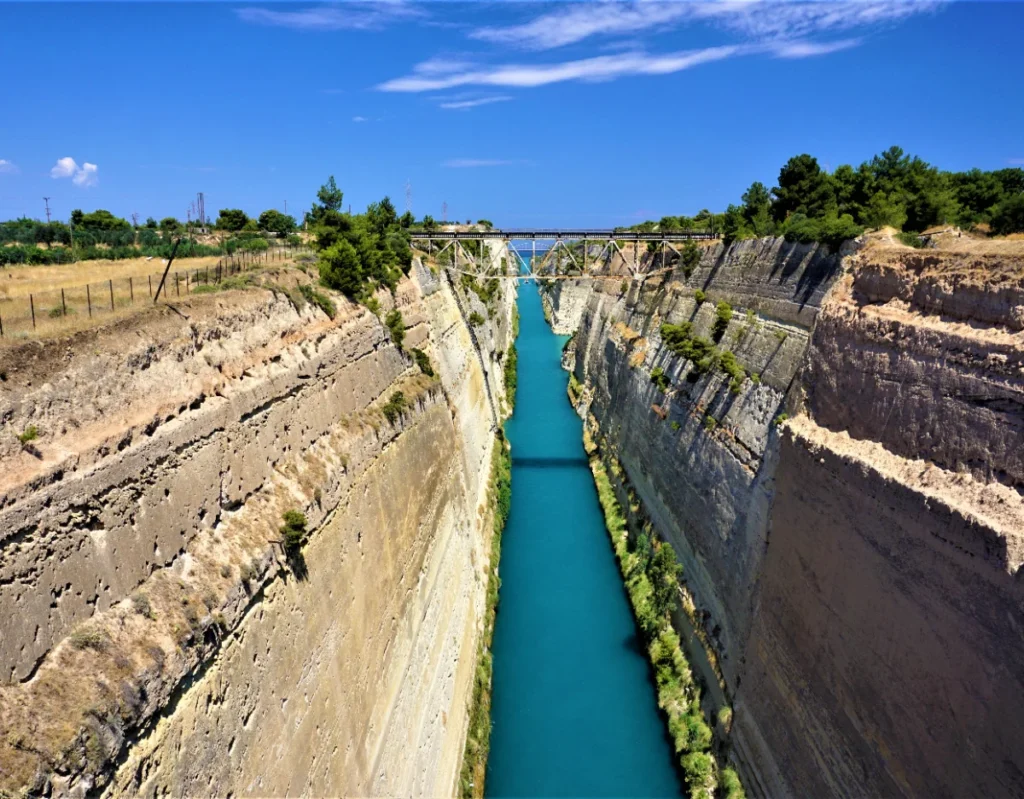 Corinth Canal, Athens transfer route to Ancient Corinth