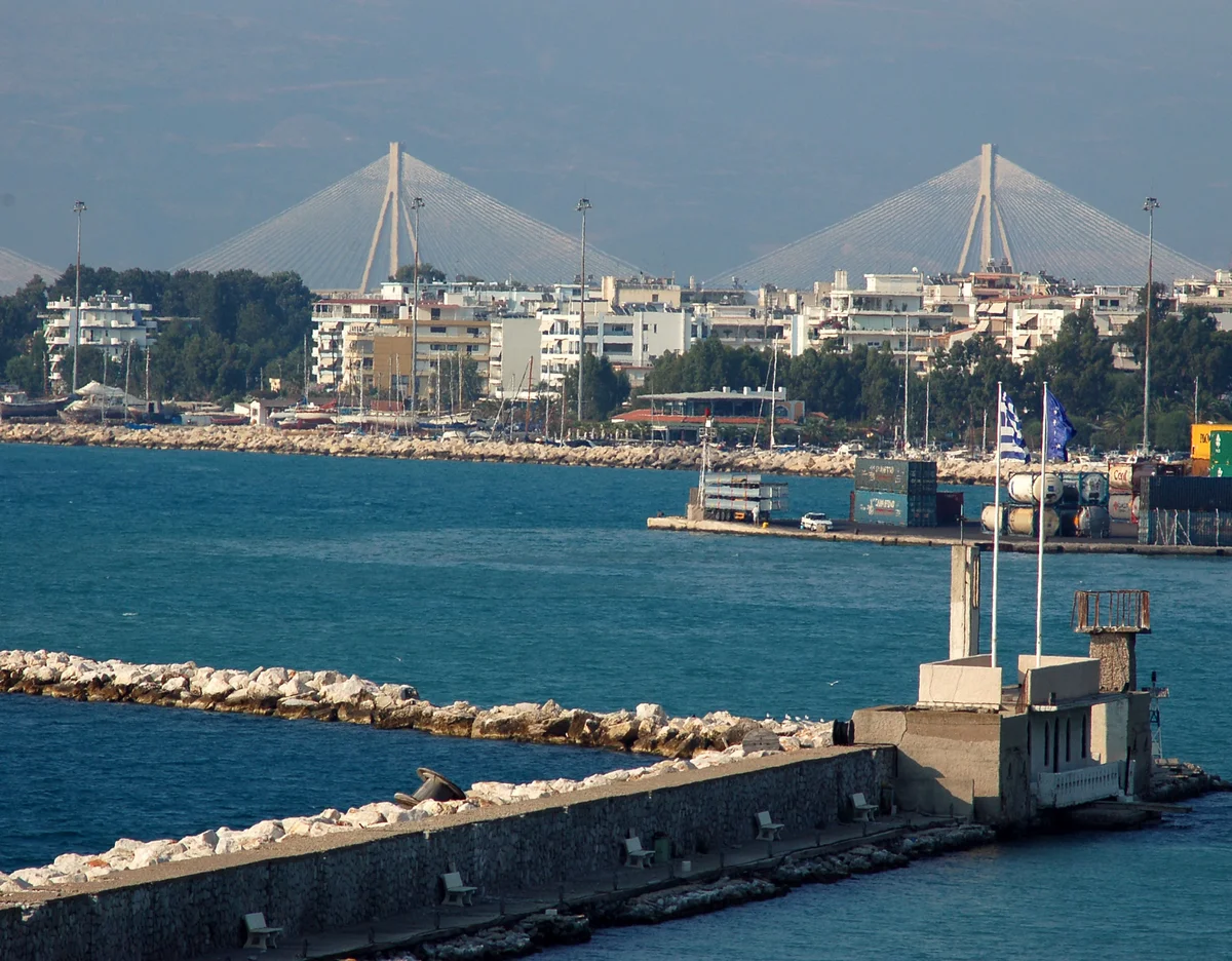 Patras harbour and Rio-Antirio bridge