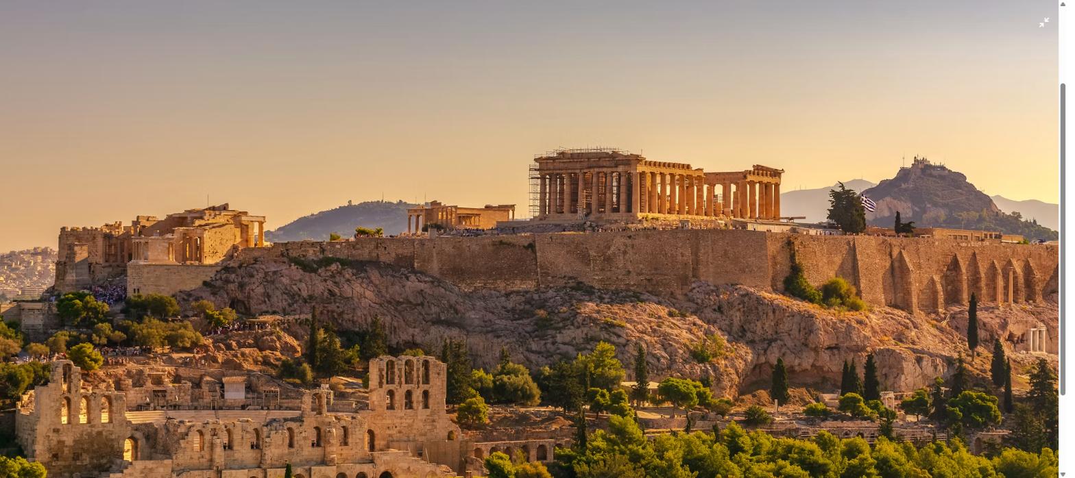 Acropolis of Athens and Parthenon at golden hour, Athens, Greece