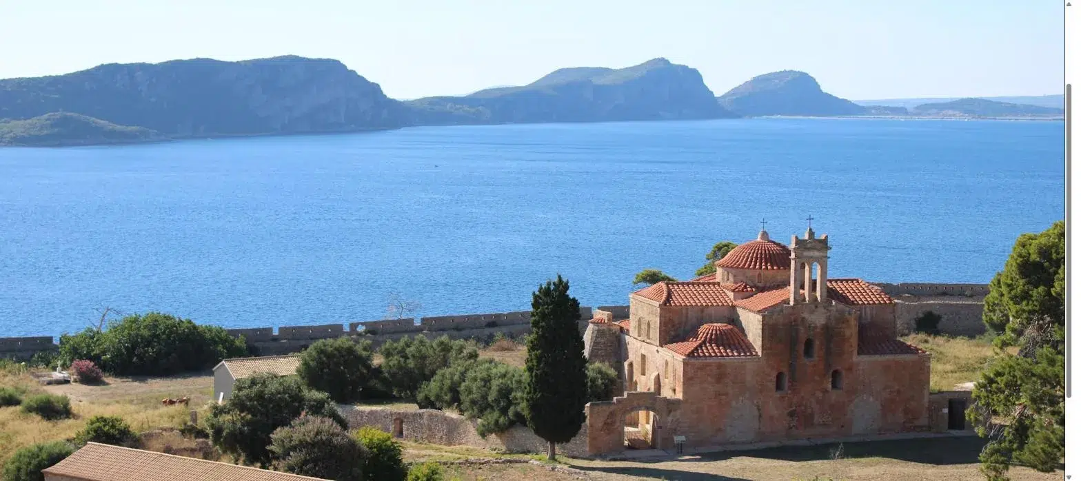 Sea view over Navarino Bay and Sfaktiria island, Pylos