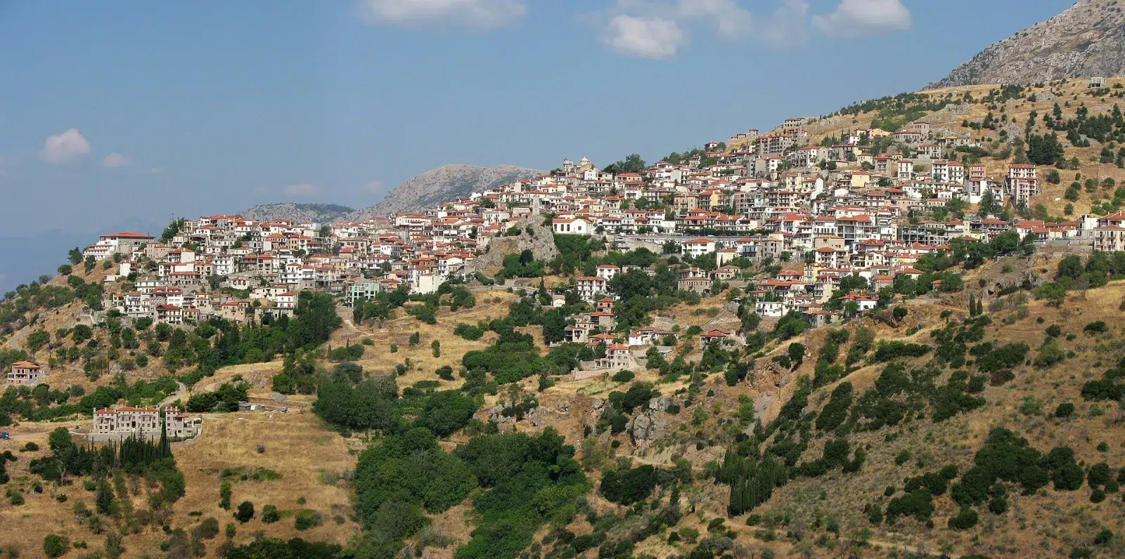 Panorama of Arachova on the slopes of Mount Parnassus