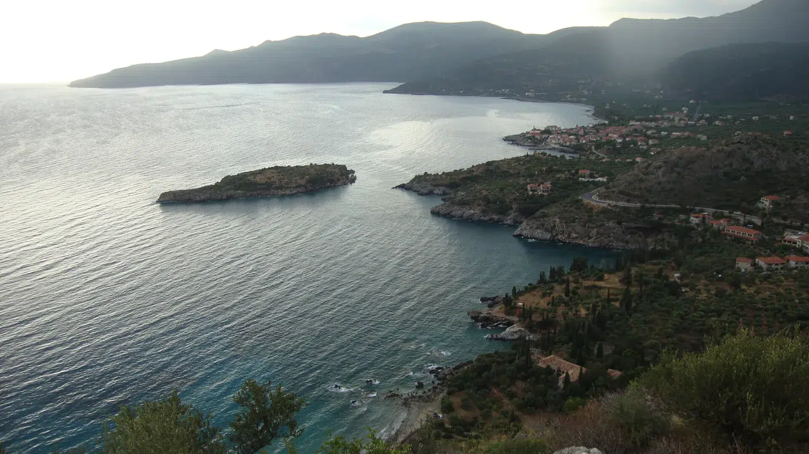 Kardamyli village and the Taygetos mountains, Messinian Mani