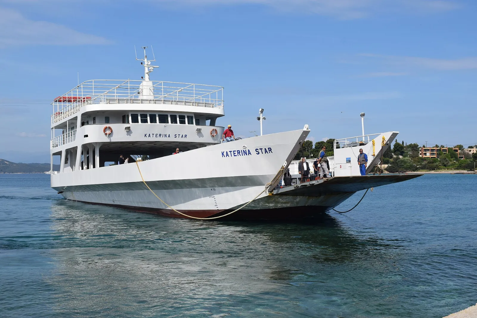 The small ferry to Spetses at Kosta port, Argolida