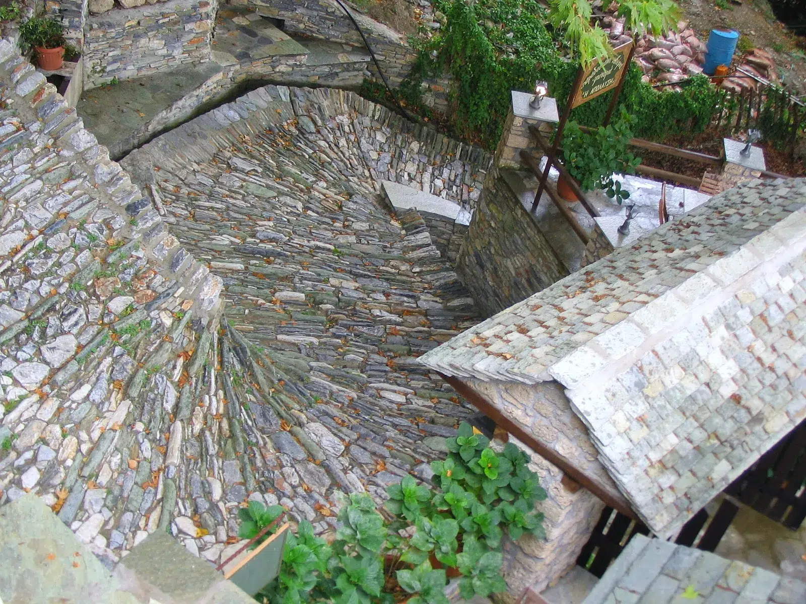 Cobbled path in the village of Makrinitsa, Pelion