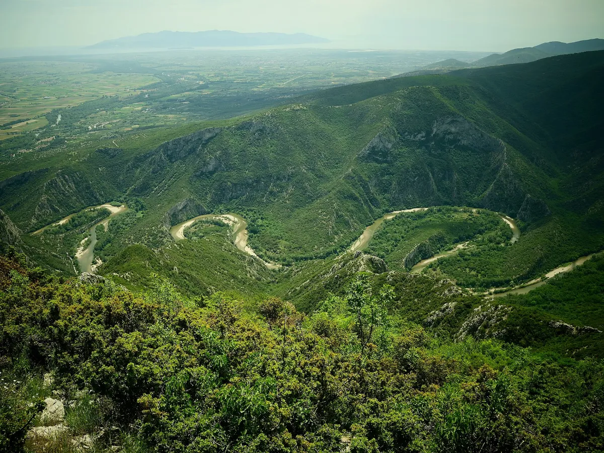 Meanders of the Nestos river in the Nestos gorge