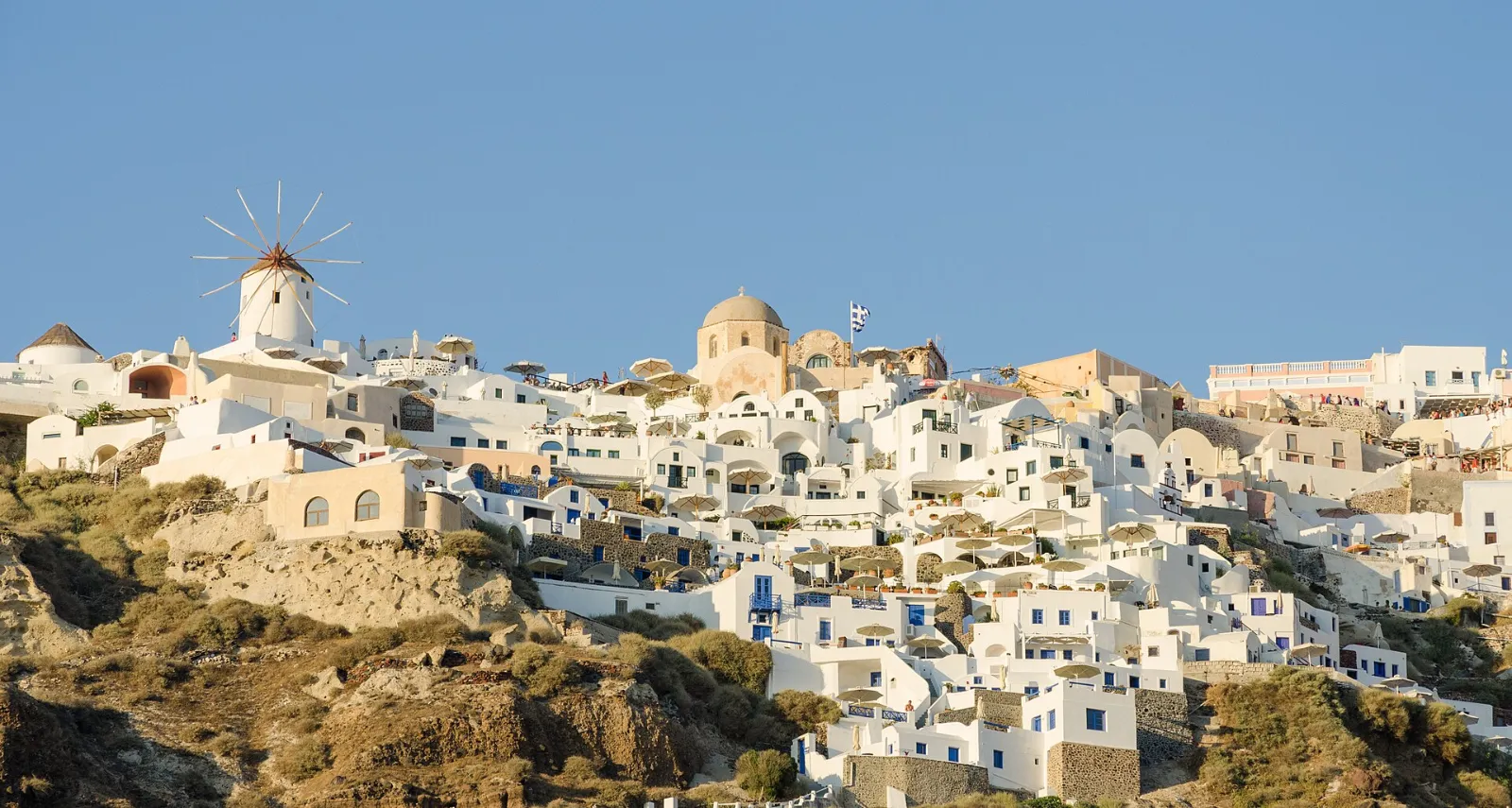 Oia on Santorini above the caldera