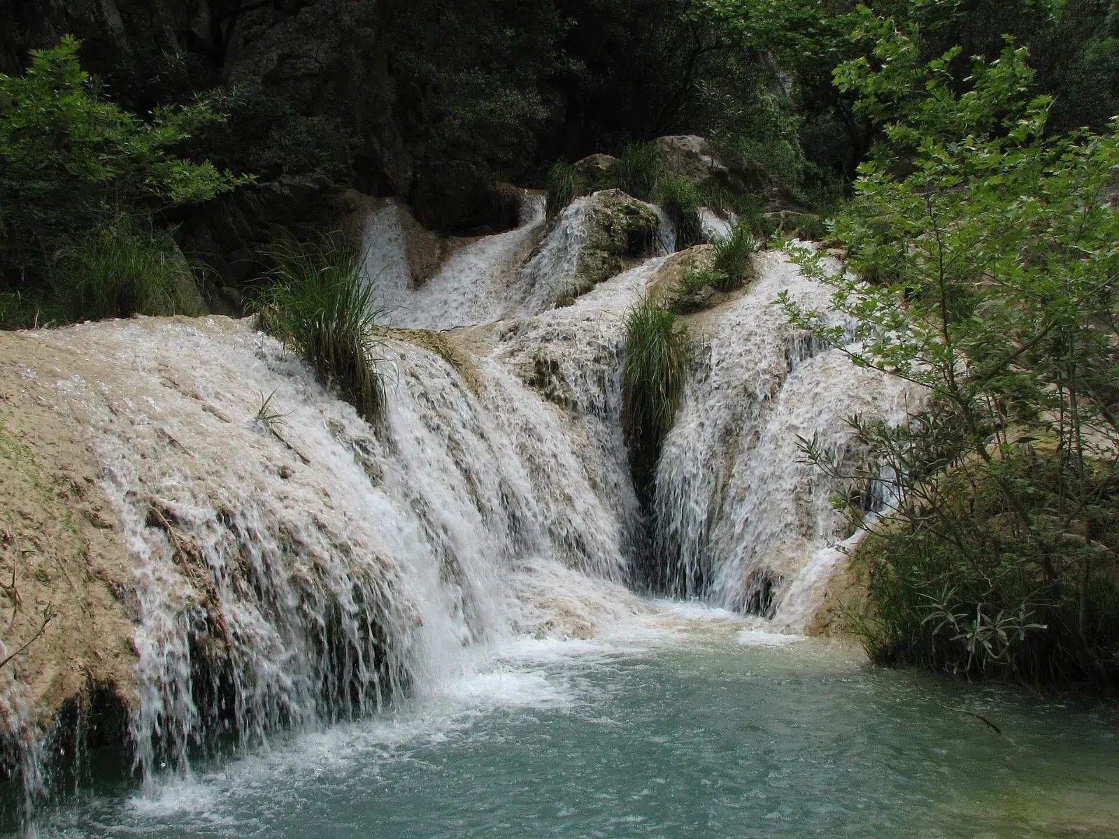 Pools and falls along the Polylimnio gorge, Messinia