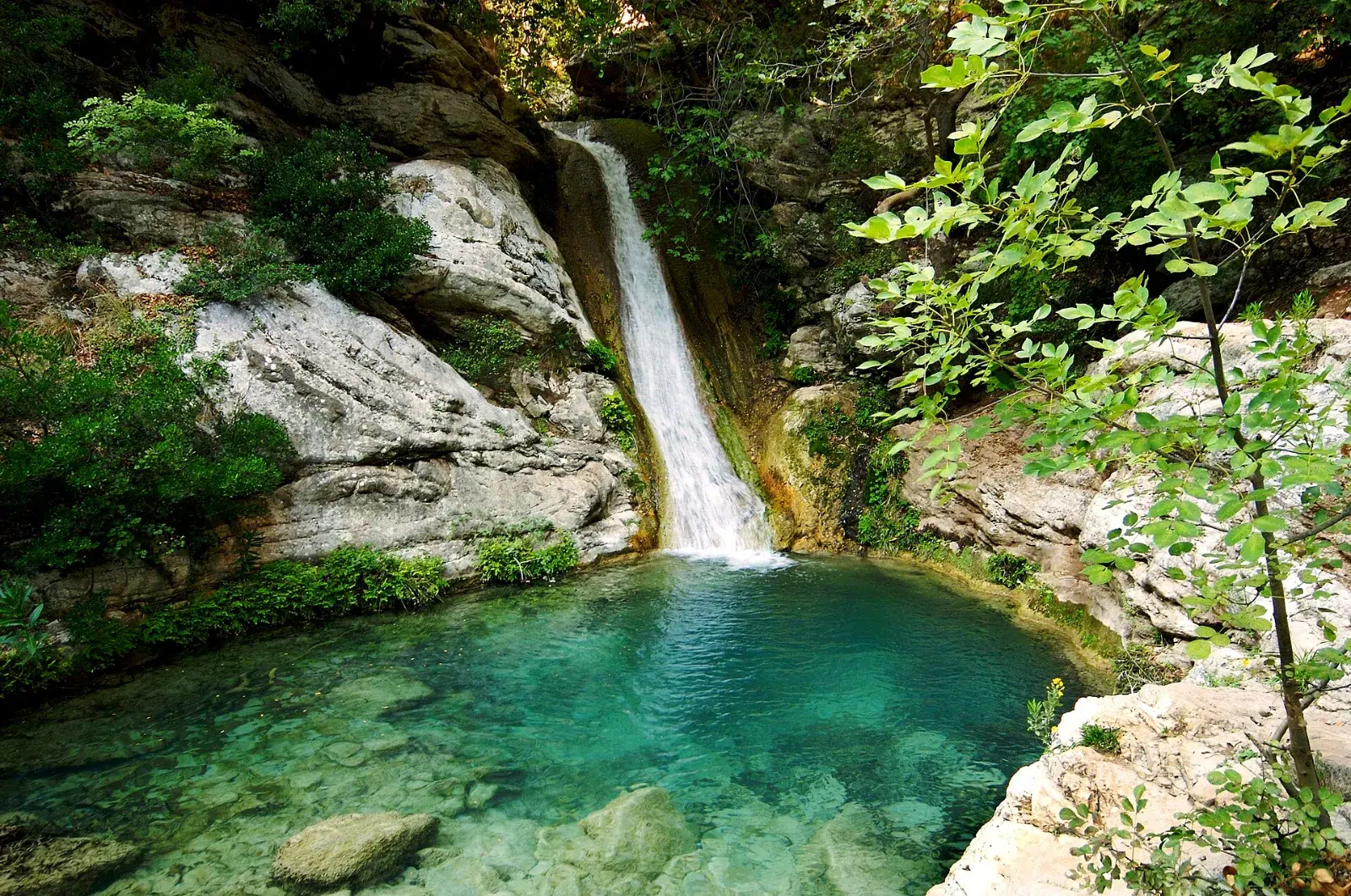 One of the natural lakes of Polylimnio, Messinia