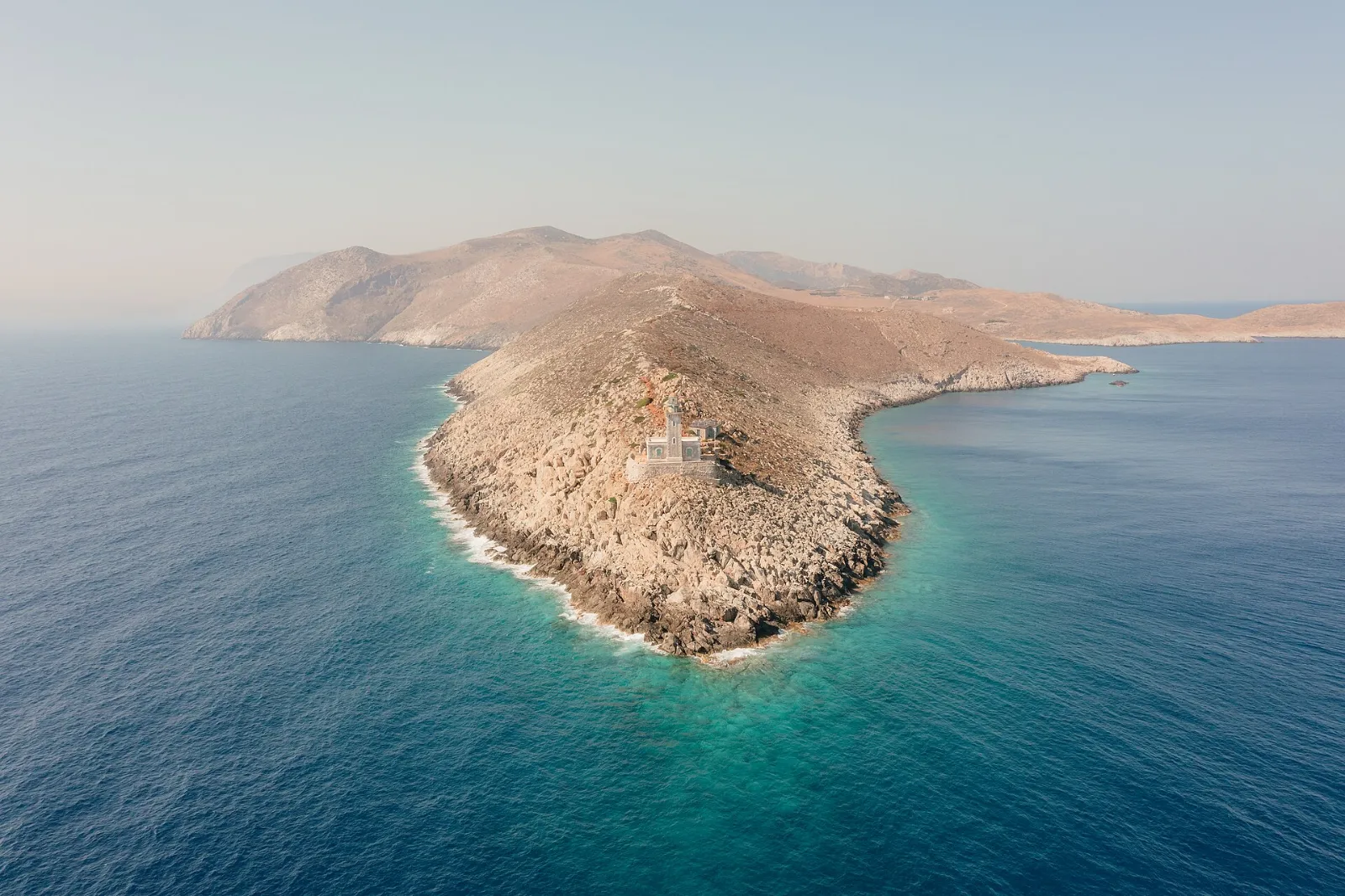 The lighthouse at Cape Tainaro, the southern tip of mainland Greece