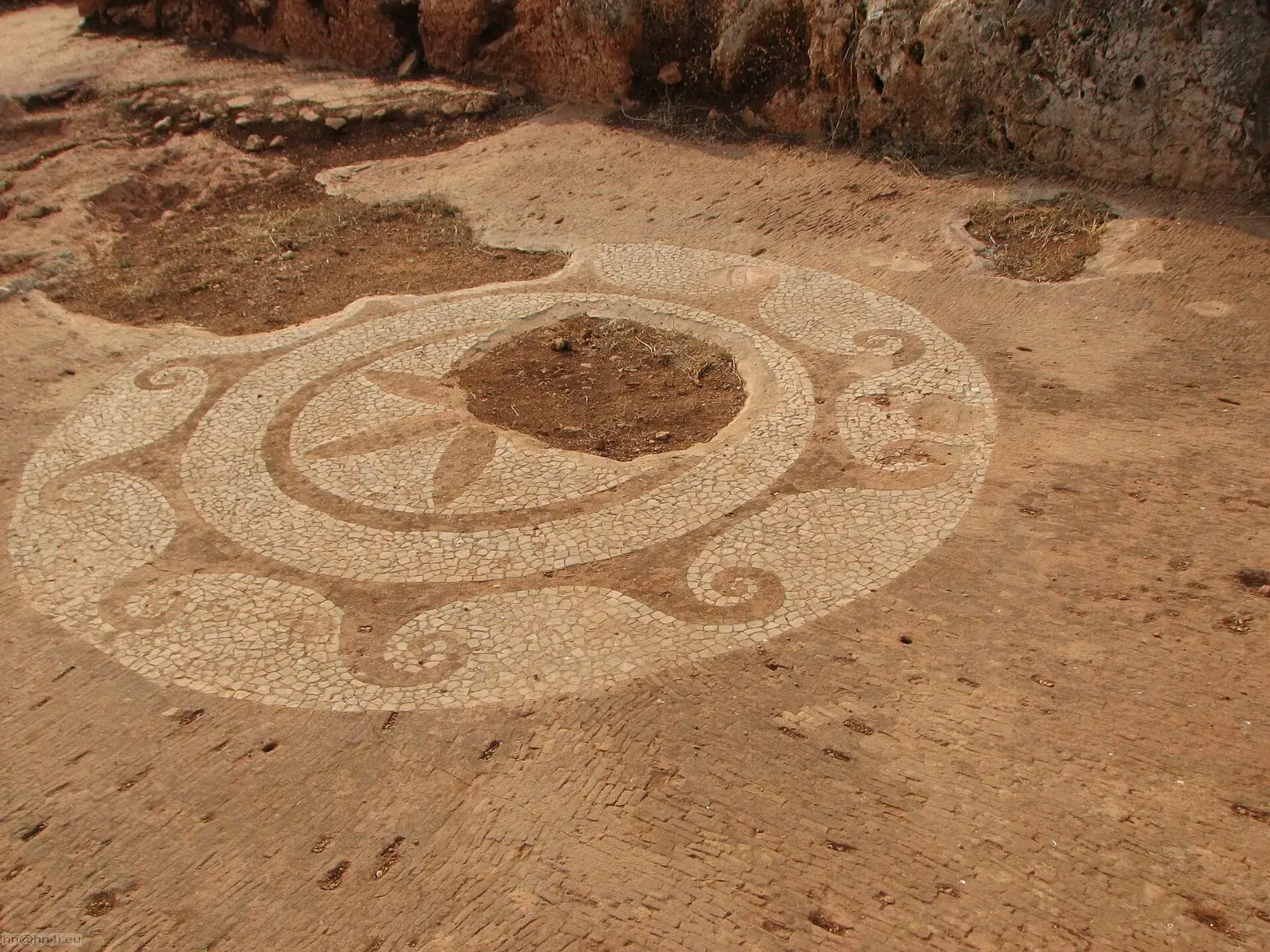 Roman mosaic on the path to the Tainaro lighthouse