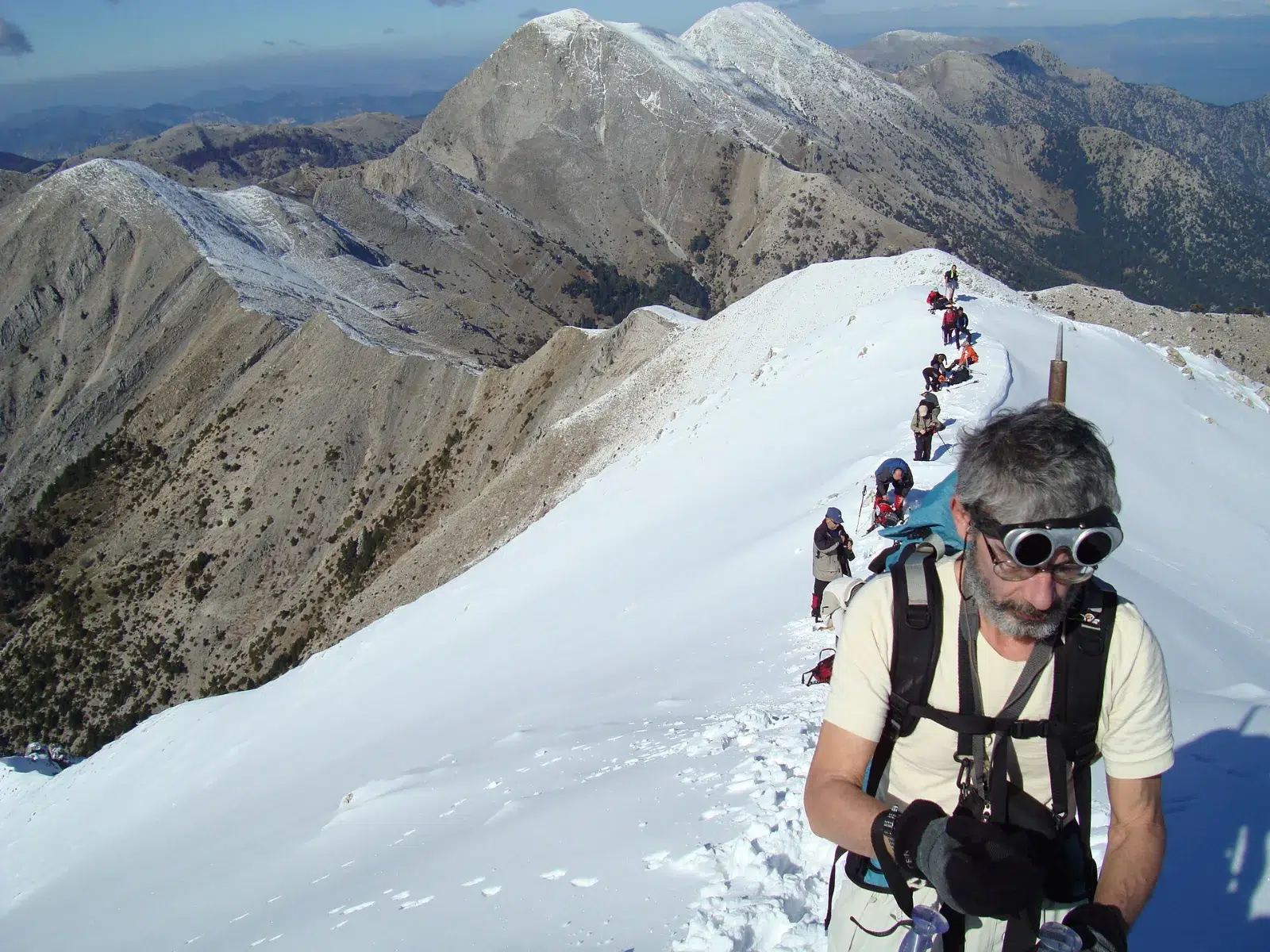 Hikers on the ascent of Mount Taygetos